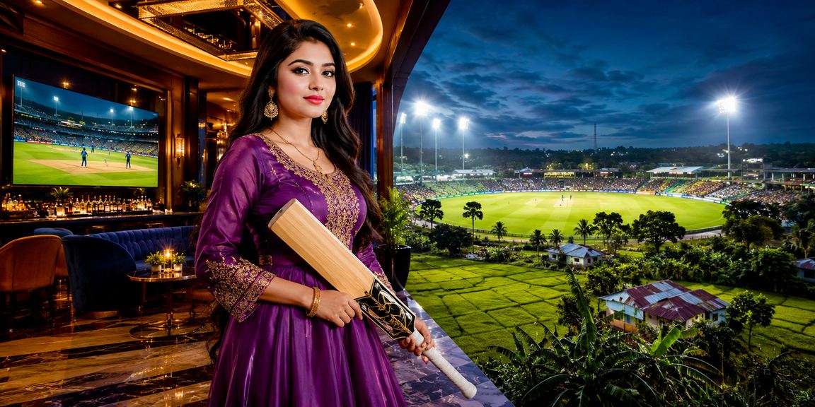 বগুড়ার ক্রিকেট মাঠের পটভূমিতে অনলাইন বেটিং উপভোগ করছেন একজন ব্যবহারকারী