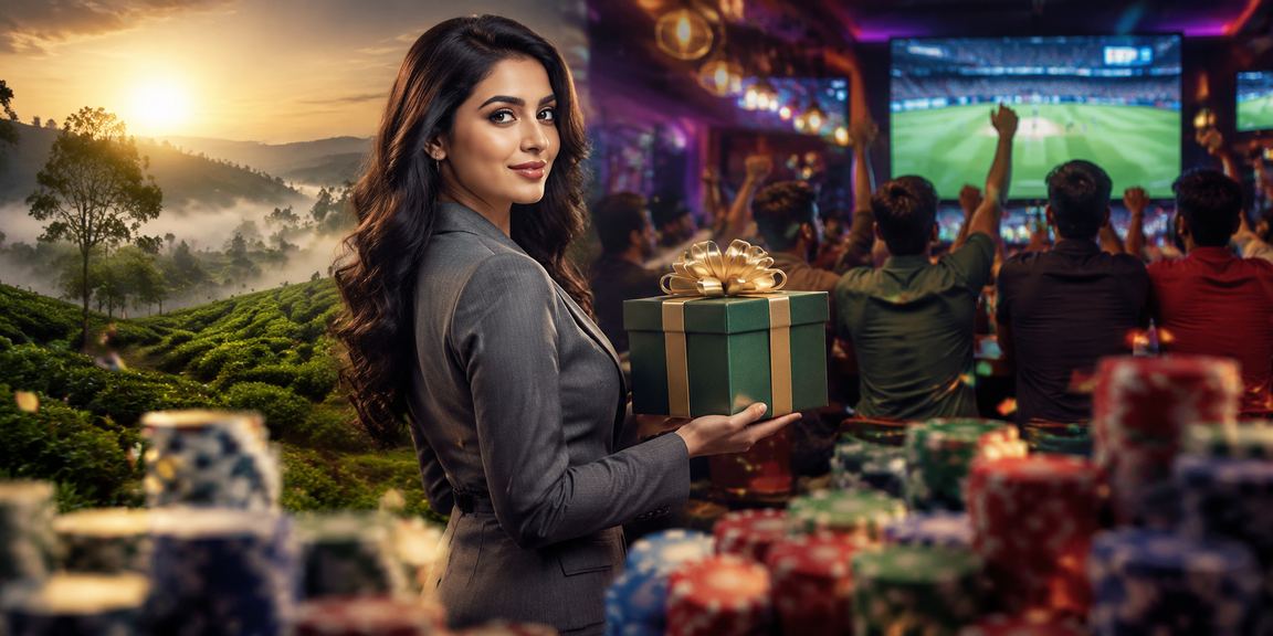 সিলেটের চা বাগানের পটভূমিতে মোবাইলে ক্রিকেট বেটিং উপভোগ করছেন একজন ব্যবহারকারী